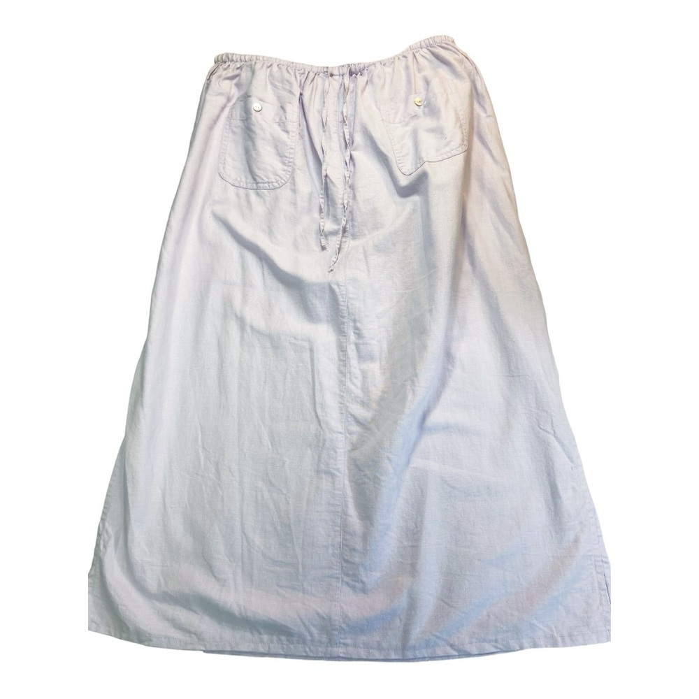 DM&Co light purple linen cotton maxi drawstring skirt L